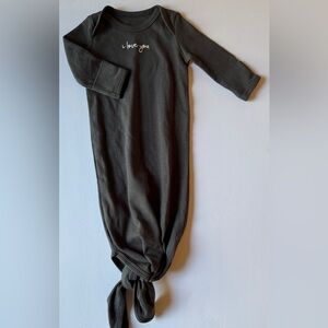 Stephan Baby I Love You Dark Grey Knotted Sleep Gown 0-6M EUC